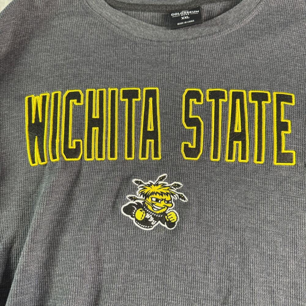 Wichita State Shockers Shirt Mens XXL Long Sleeve Gray Colosseum NWT NCAA - Picture 3 of 9
